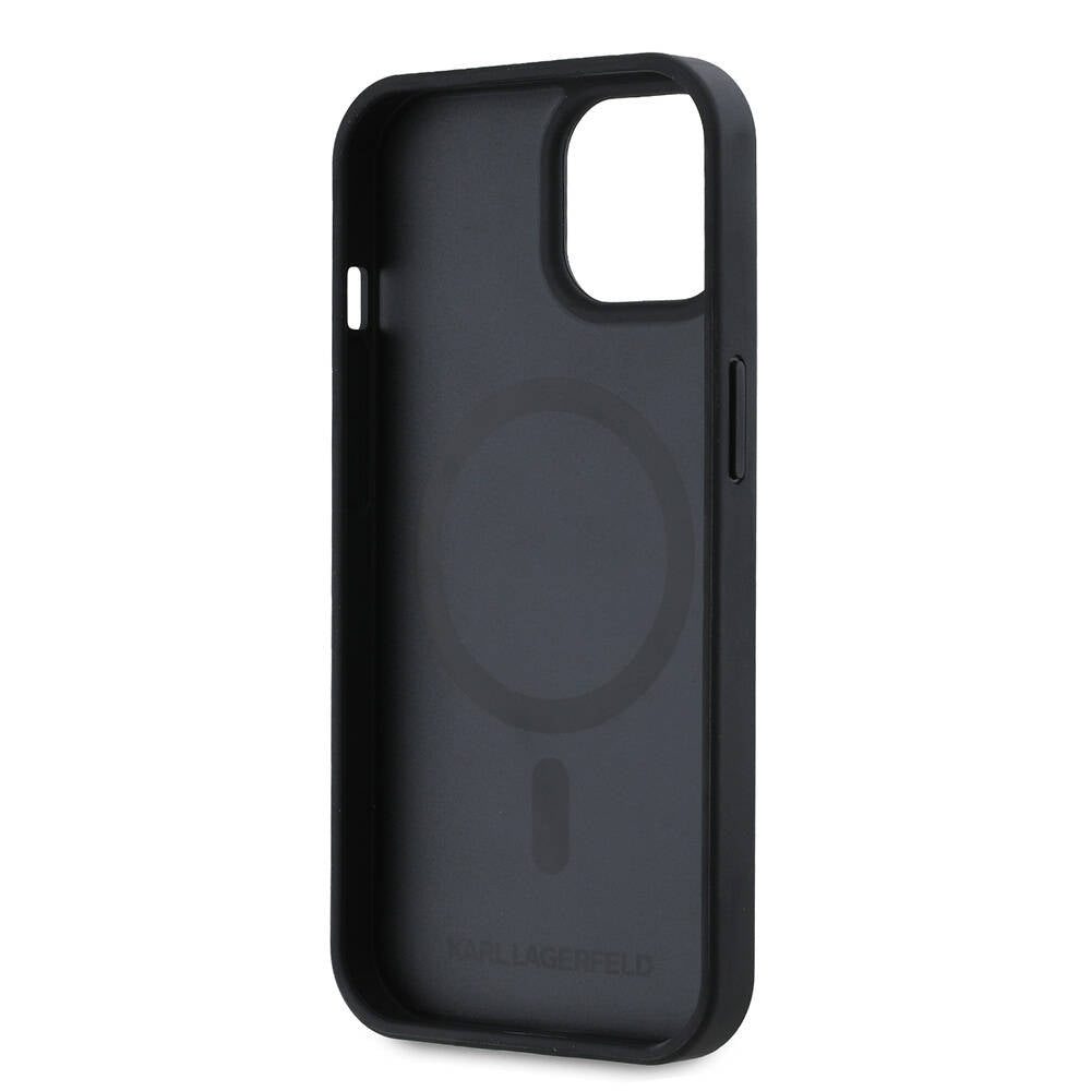 iPhone 15 Kılıf Karl Lagerfeld Orjinal Lisanslı M-safe Şarj Özellikli KL Yazılı Hot Stamp Kılıf