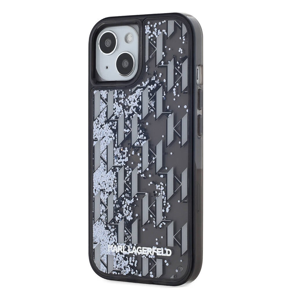 iPhone 15 Kılıf Karl Lagerfeld Orjinal Lisanslı Simli KL Yazılı Monogram Gradıent Kılıf