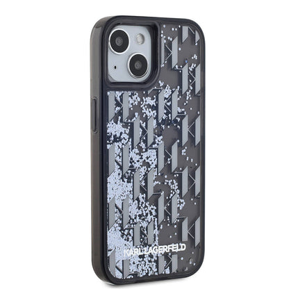 iPhone 15 Kılıf Karl Lagerfeld Orjinal Lisanslı Simli KL Yazılı Monogram Gradıent Kılıf