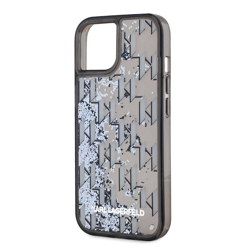 iPhone 15 Kılıf Karl Lagerfeld Orjinal Lisanslı Simli KL Yazılı Monogram Gradıent Kılıf