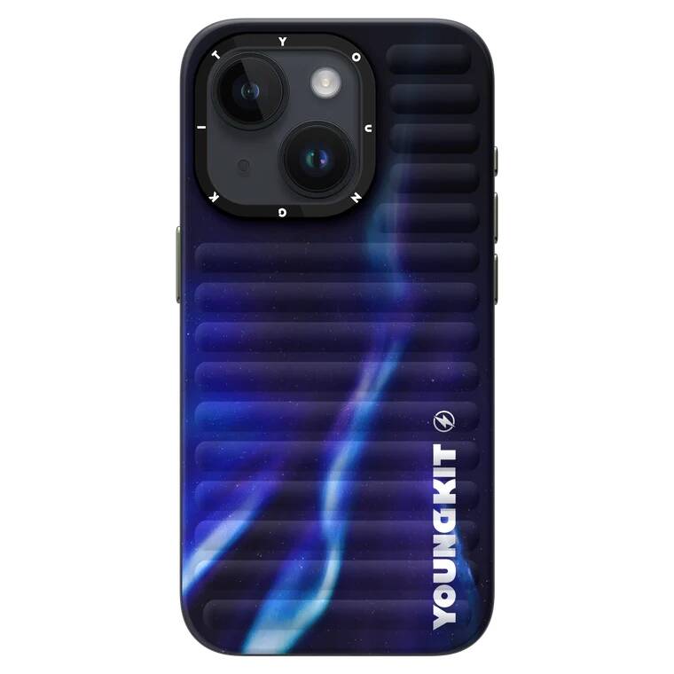 iPhone 15 Kılıf Kuzey Işıkları Desenli Youngkit Aurora Serisi Kılıf