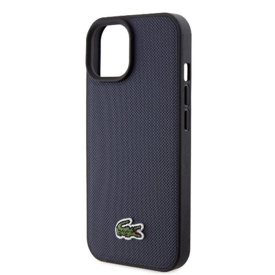Apple iPhone 15 Kılıf Lacoste Orjinal Lisanslı PU Pike Desenli Arka Yüzey İkonik Timsah Dokuma Logolu Kapak Kırmızı