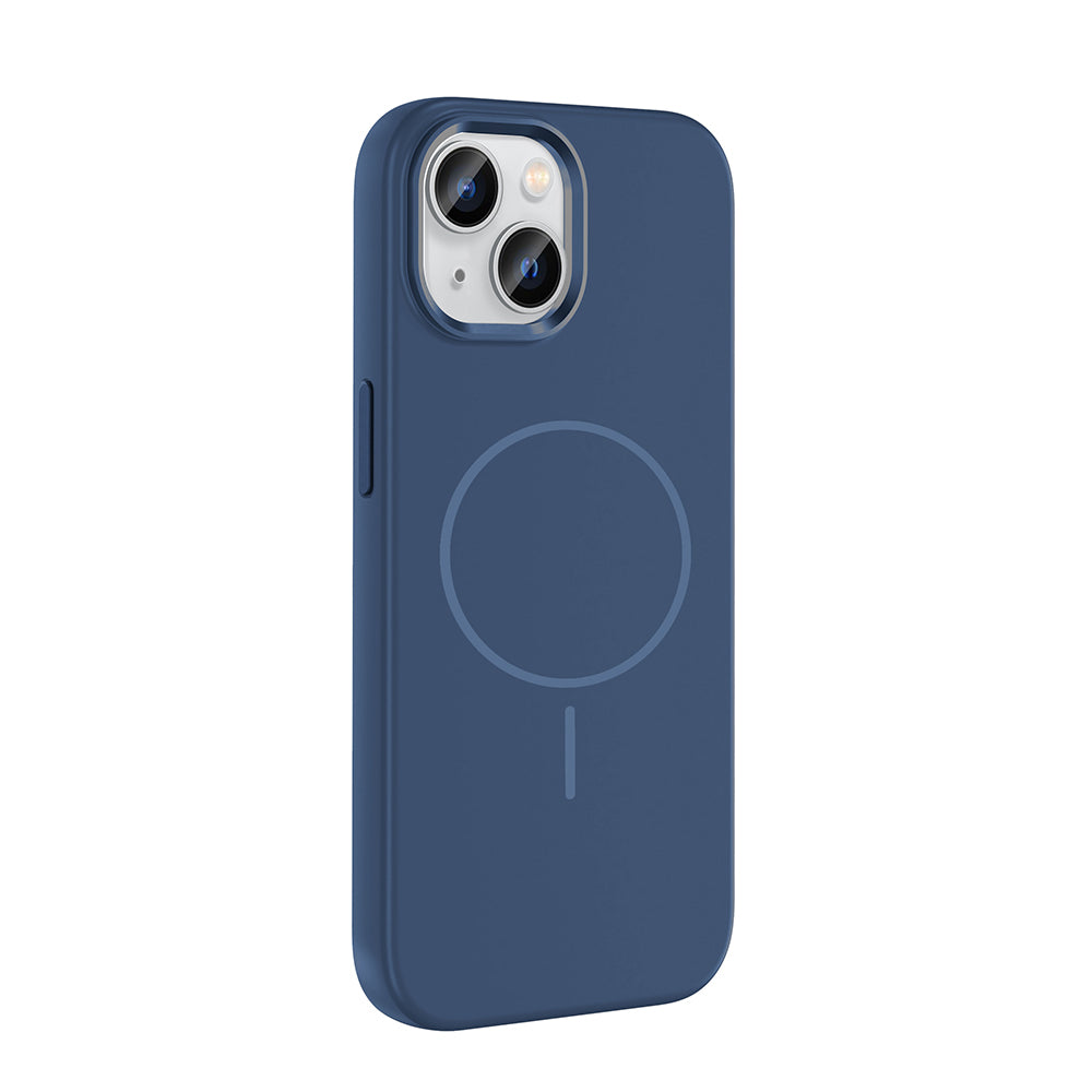 Apple iPhone 15 Kılıf M-Safe Şarj Özellikli Metal Kamera Çerçeveli Zore Edi Silikon Kapak