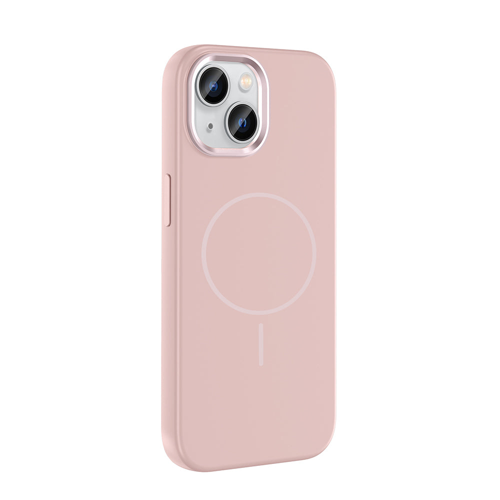 Apple iPhone 15 Kılıf M-Safe Şarj Özellikli Metal Kamera Çerçeveli Zore Edi Silikon Kapak