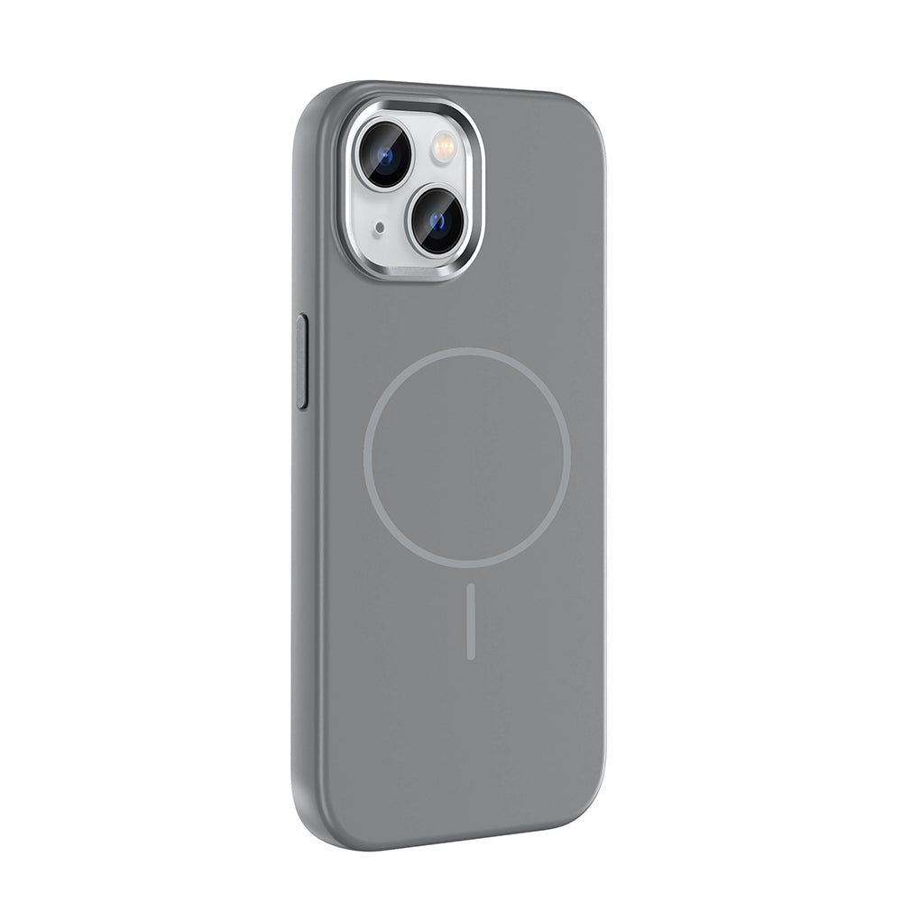 Apple iPhone 15 Kılıf M-Safe Şarj Özellikli Metal Kamera Çerçeveli Zore Edi Silikon Kapak