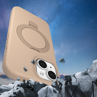 Apple iPhone 15 Kılıf M-safe Şarj Özellikli Standlı Zore Samara Kapak Siyah