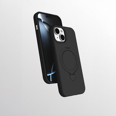 Apple iPhone 15 Kılıf M-safe Şarj Özellikli Standlı Zore Samara Kapak Pembe