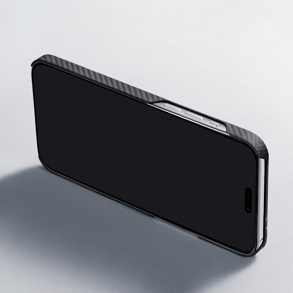 iPhone 15 Kılıf M-safe Şarj Özellikli 600D Aramid Fiber Pitaka Tactile Woven Orchestra Serisi Rhapsody Kılıf