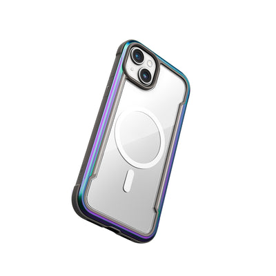 Apple iPhone 15 Kılıf Magsafe Şarj Özellikli Airbagli Raptic Shield Serisi Şeffaf Arka Yüzey Kapak Colorful