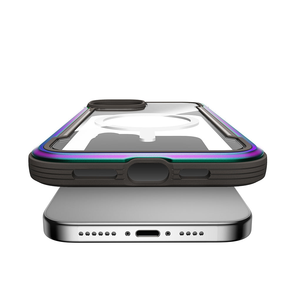 Apple iPhone 15 Kılıf Magsafe Şarj Özellikli Airbagli Raptic Shield Serisi Şeffaf Arka Yüzey Kapak Colorful