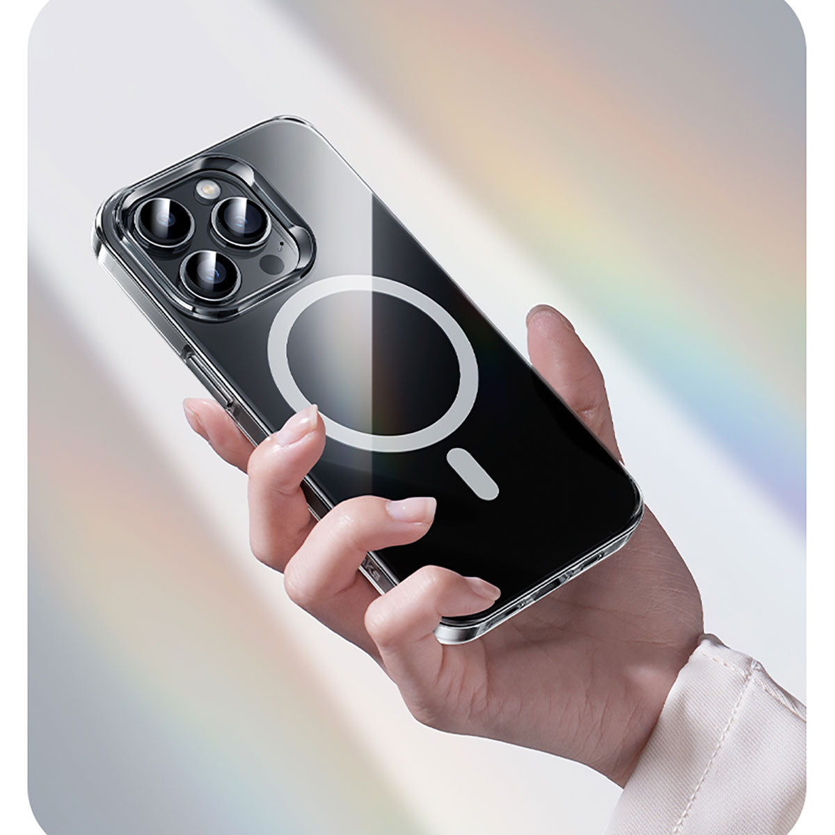 iPhone 15 Kılıf M-safe Şarj Özellikli Benks Crystal Serisi Şeffaf Kılıf