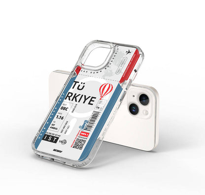 iPhone 15 Kılıf M-safe Şarj Özellikli Bilet Desenli Wiwu Turkey B Serisi Kılıf