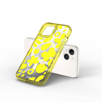 Apple iPhone 15 Kılıf Magsafe Şarj Özellikli Boya Desenli Wiwu Fluorescent G Serisi Kapak Turuncu