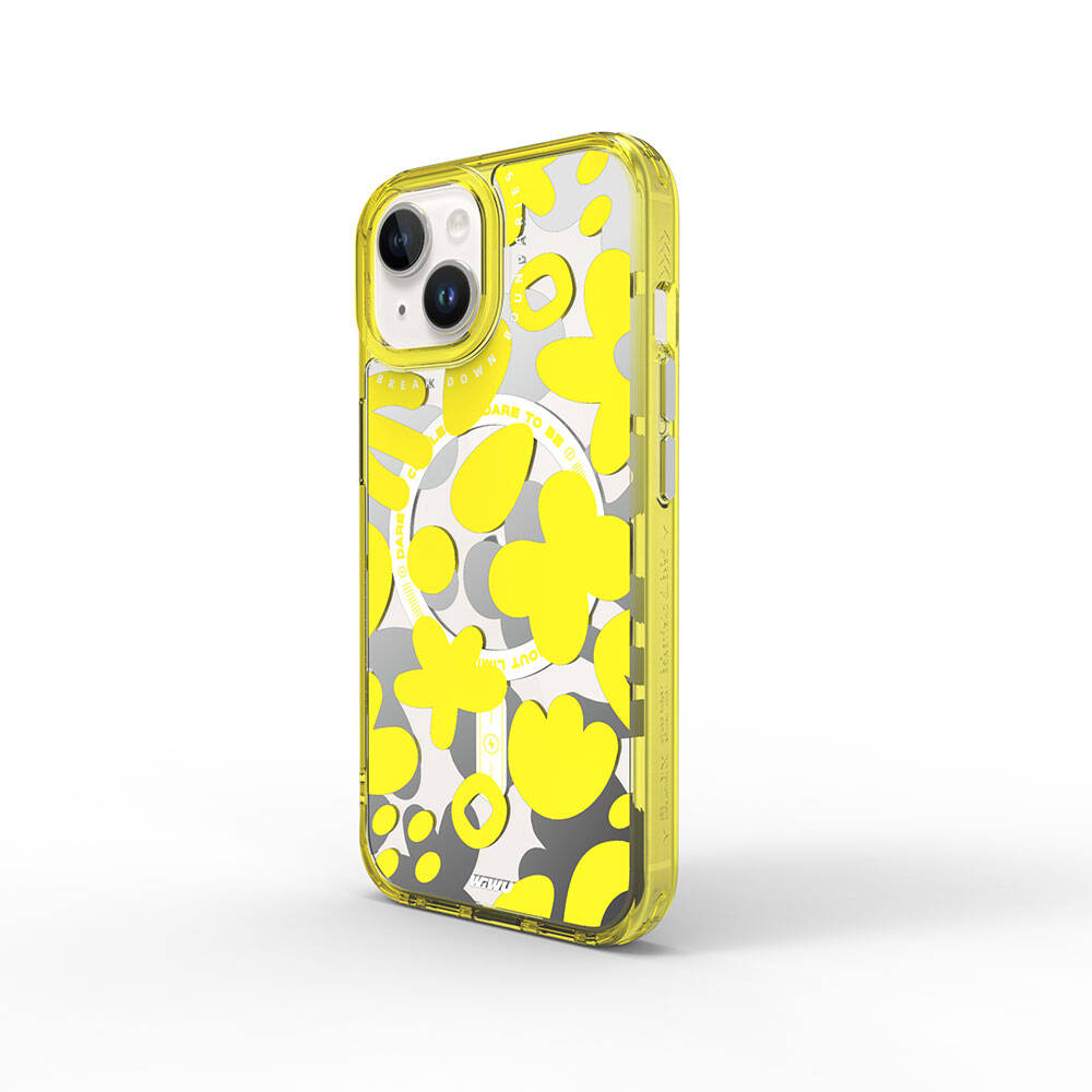 iPhone 15 Kılıf M-safe Şarj Özellikli Boya Desenli Wiwu Fluorescent G Serisi Kılıf