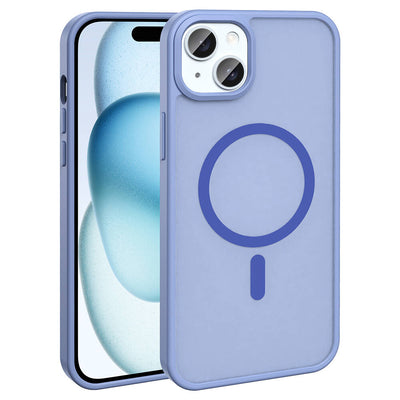 Apple iPhone 15 Kılıf M-safe Şarj Özellikli Mat Arka Yüzey Zore Sio Kapak Gri