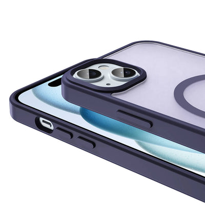 Apple iPhone 15 Kılıf M-safe Şarj Özellikli Mat Arka Yüzey Zore Sio Kapak Koyu Yeşil