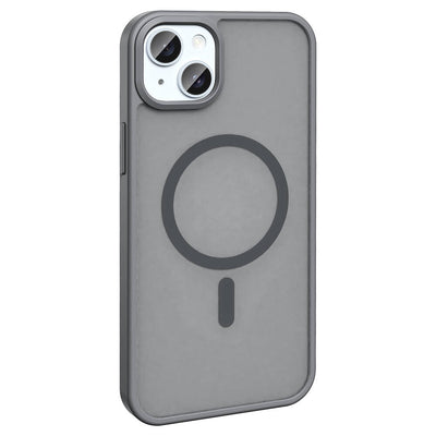 Apple iPhone 15 Kılıf M-safe Şarj Özellikli Mat Arka Yüzey Zore Sio Kapak Koyu Mor