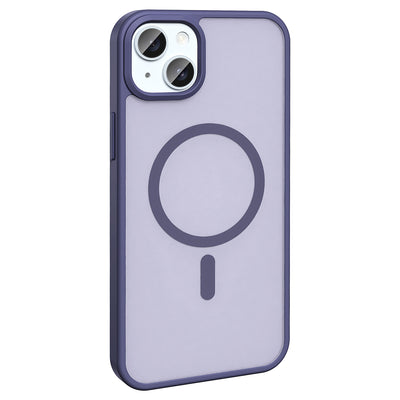 Apple iPhone 15 Kılıf M-safe Şarj Özellikli Mat Arka Yüzey Zore Sio Kapak Derin Mor