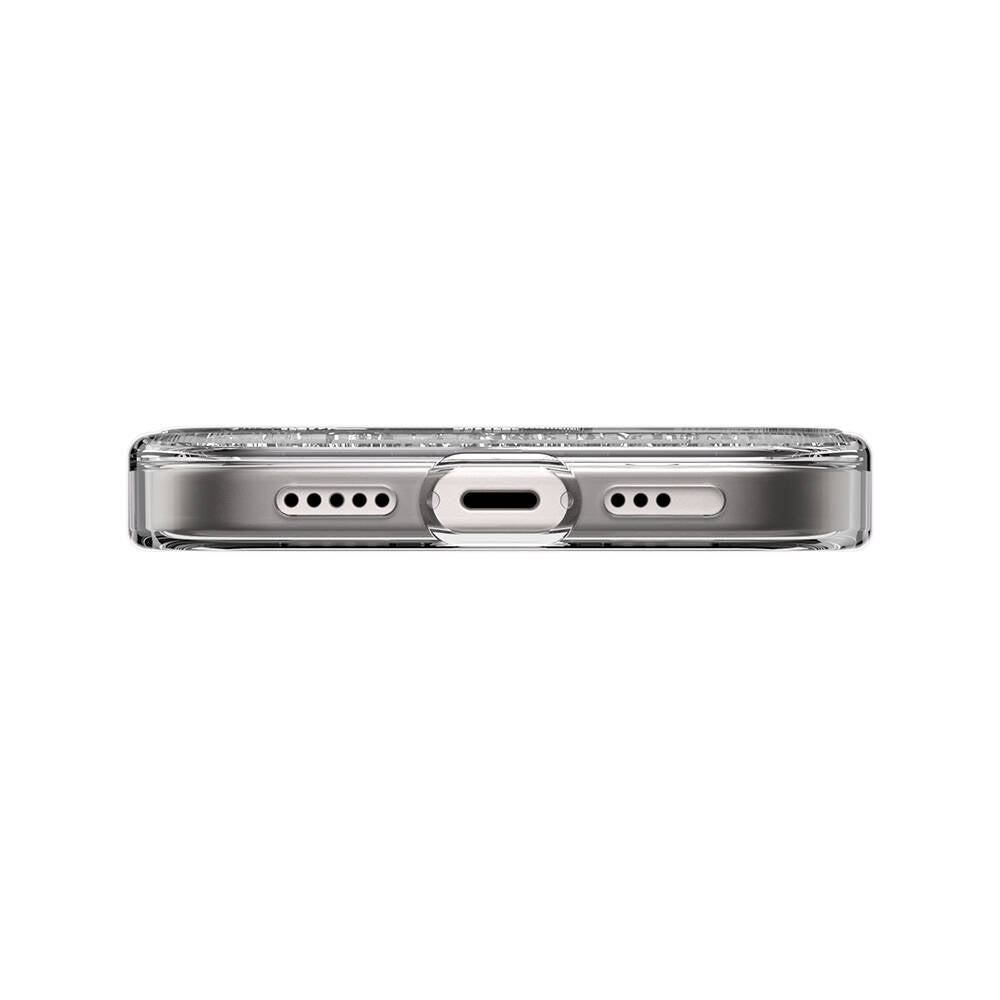 Apple iPhone 15 Kılıf Magsafe Şarj Özellikli Parlayan Simli Şeffaf Lisanslı Switcheasy Starfield-M Kapak Renksiz