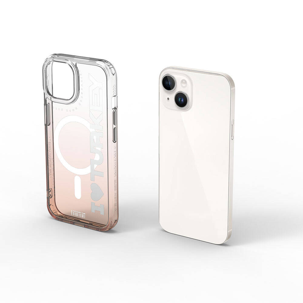 iPhone 15 Kılıf M-safe Şarj Özellikli Transparan Renk Geçişli Wiwu Turkey C Serisi Kılıf
