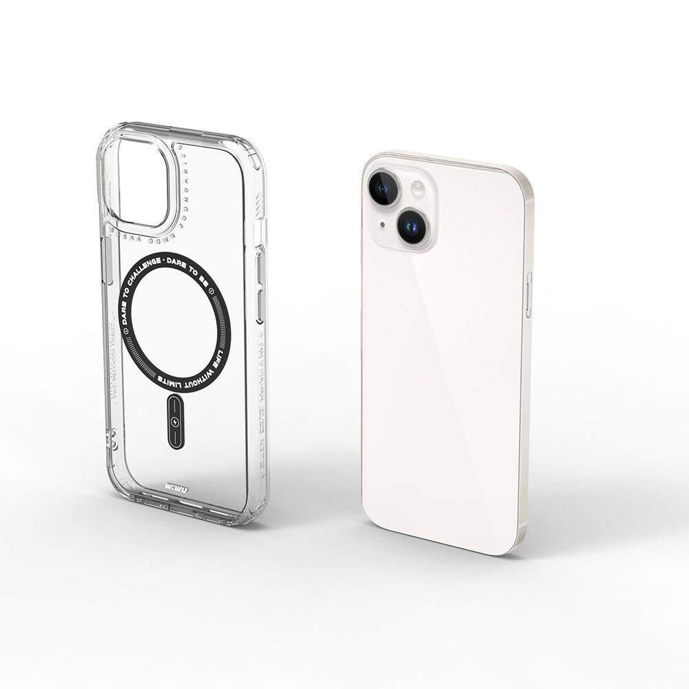 Apple iPhone 15 Kılıf Magsafe Şarj Özellikli Wiwu Basic Color J Serisi Kapak Pembe Koyu
