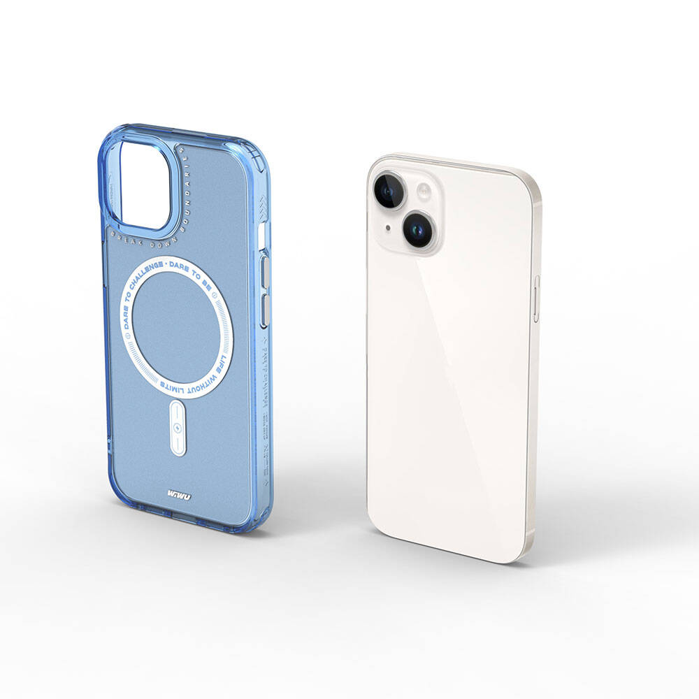 Apple iPhone 15 Kılıf Magsafe Şarj Özellikli Wiwu Basic Color J Serisi Kapak Pembe Koyu