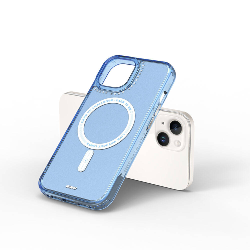 Apple iPhone 15 Kılıf Magsafe Şarj Özellikli Wiwu Basic Color J Serisi Kapak Pembe Koyu