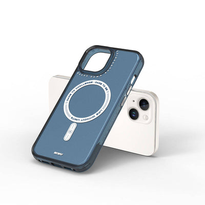 Apple iPhone 15 Kılıf Magsafe Şarj Özellikli Wiwu Basic Color J Serisi Kapak Pembe Koyu