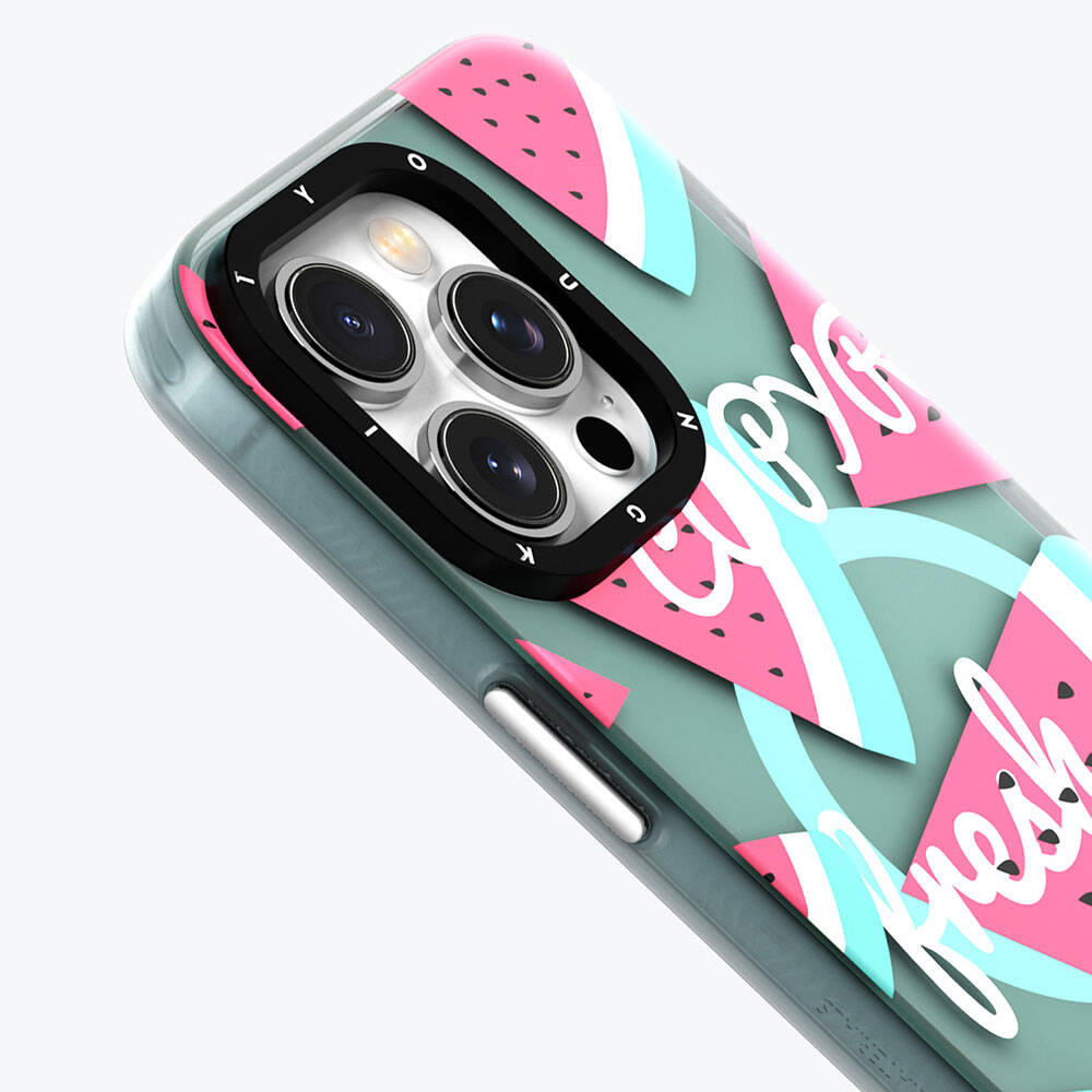 iPhone 15 Kılıf M-safe Şarj Özellikli Yaz Meyvesi Desenli Youngkit Fruity Flavour Serisi Kılıf
