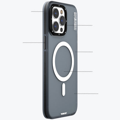 iPhone 15 Kılıf M-safe Şarj Özellikli Youngkit Colored Sand Serisi Kılıf
