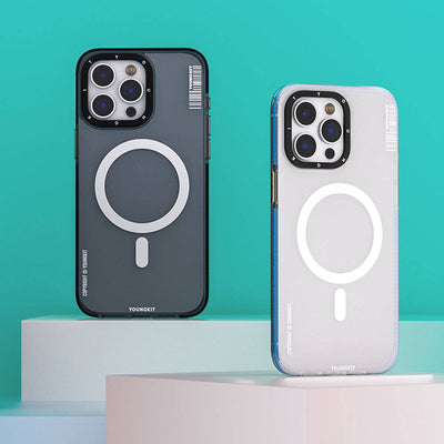 Apple iPhone 15 Kılıf Magsafe Şarj Özellikli Youngkit Jiansha Serisi Kapak Siyah