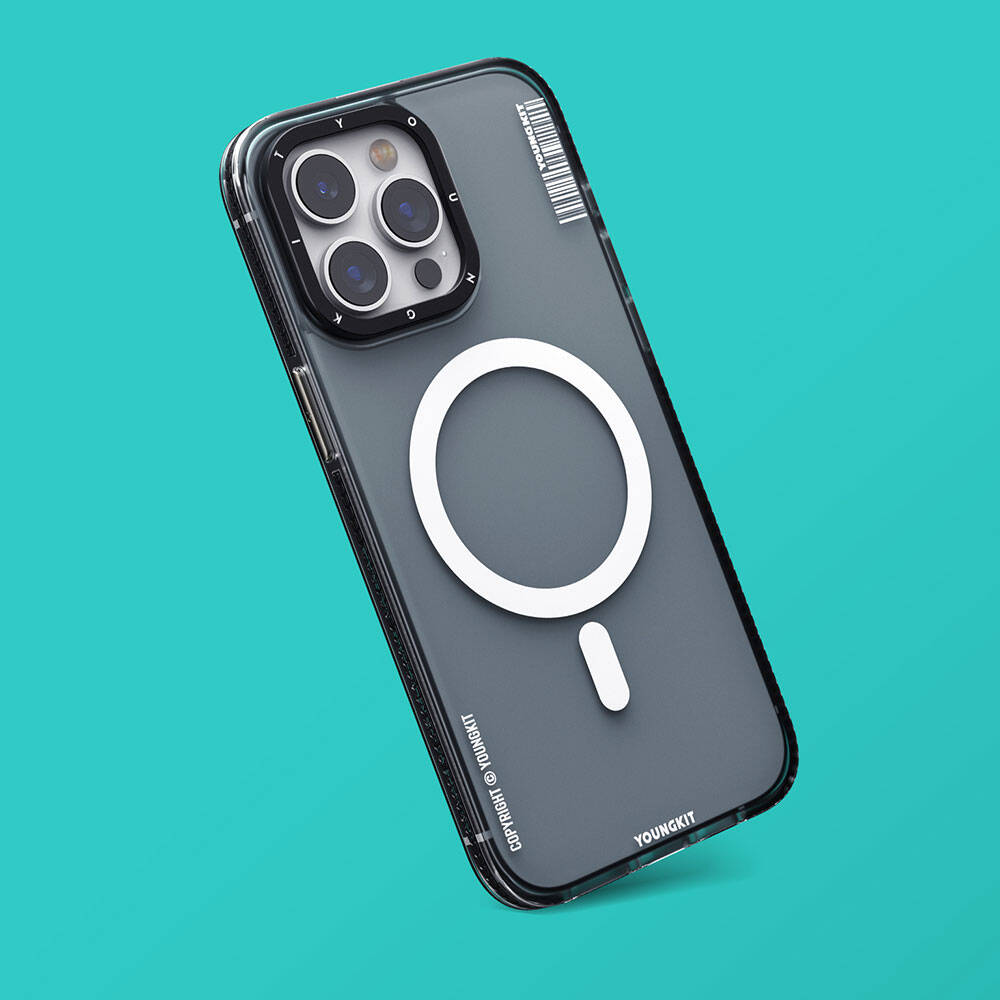 Apple iPhone 15 Kılıf Magsafe Şarj Özellikli Youngkit Jiansha Serisi Kapak Siyah
