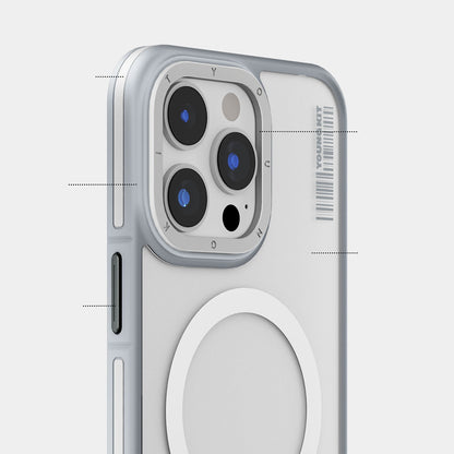 iPhone 15 Kılıf M-safe Şarj Özellikli Youngkit Rock Sand Serisi Kılıf