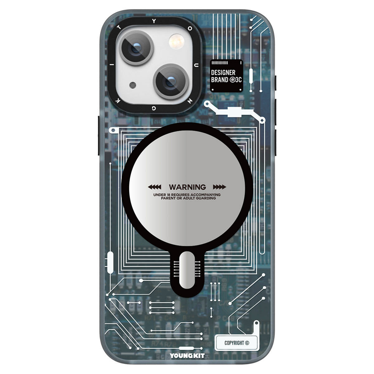 iPhone 15 Kılıf M-safe Şarj Özellikli YoungKit Technology Serisi Kılıf