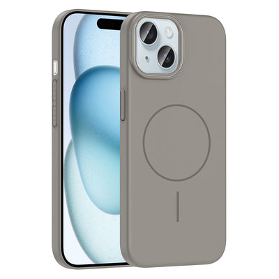 Apple iPhone 15 Kılıf M-safe Şarj Özellikli Zore Ruby Sert Kapak Lacivert
