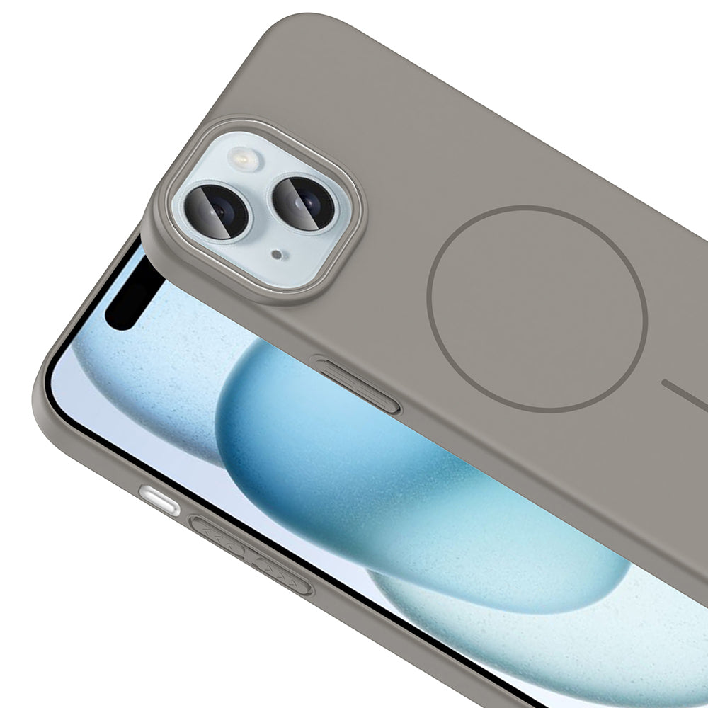 Apple iPhone 15 Kılıf M-safe Şarj Özellikli Zore Ruby Sert Kapak Lacivert