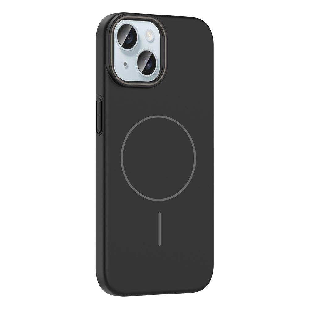 Apple iPhone 15 Kılıf M-safe Şarj Özellikli Zore Ruby Sert Kapak Mürdüm