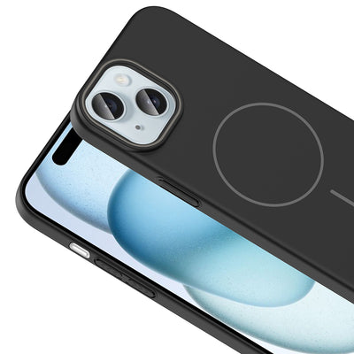 Apple iPhone 15 Kılıf M-safe Şarj Özellikli Zore Ruby Sert Kapak Lacivert