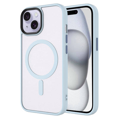 Apple iPhone 15 Kılıf Mat Arka Yüzey Wireless Şarj Özellikli Zore Flet Magsafe Kapak Sarı