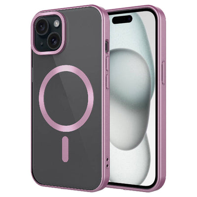 Apple iPhone 15 Kılıf Mat Tasarımlı M-safe Wireless Şarj Özellikli Zore Mat Setro Kapak Pembe