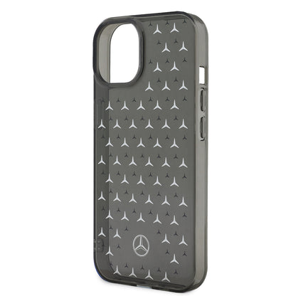 iPhone 15 Kılıf Mercedes Benz Çift Katmanlı Yıldız Desenli Dizayn Kılıf