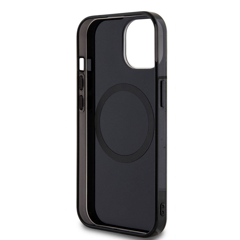 iPhone 15 Kılıf Mercedes Benz Orjinal Lisanslı M-safe Şarj Özellikli Çift Katmanlı Mini Yıldız Desenli Kılıf