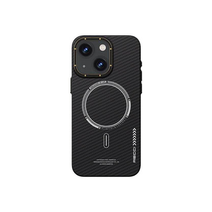iPhone 15 Kılıf Recci Machinist Serisi M-safe Şarj Özellikli Magnetik Karbon Kılıf