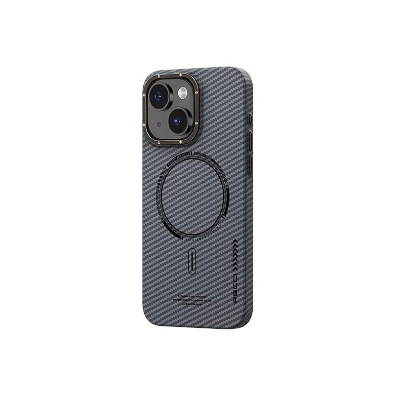 iPhone 15 Kılıf Recci Machinist Serisi M-safe Şarj Özellikli Magnetik Karbon Kılıf