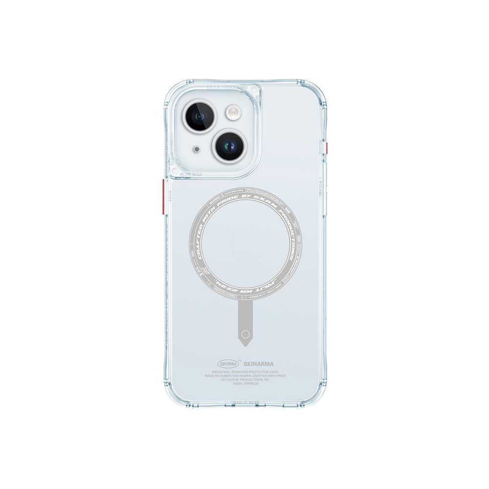 Apple iPhone 15 Kılıf SkinArma Şeffaf Airbag Tasarımlı Magsafe Şarj Özellikli Saido Kapak Açık Yeşil
