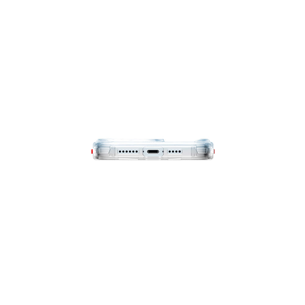 Apple iPhone 15 Kılıf SkinArma Şeffaf Airbag Tasarımlı Magsafe Şarj Özellikli Saido Kapak Pembe Açık