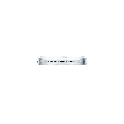Apple iPhone 15 Kılıf SkinArma Şeffaf Airbag Tasarımlı Magsafe Şarj Özellikli Saido Kapak Pembe Açık