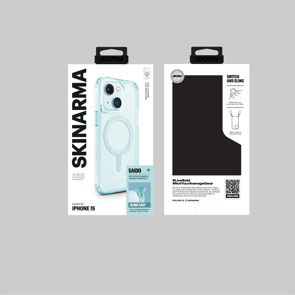 Apple iPhone 15 Kılıf SkinArma Şeffaf Airbag Tasarımlı Magsafe Şarj Özellikli Saido Kapak Pembe Açık