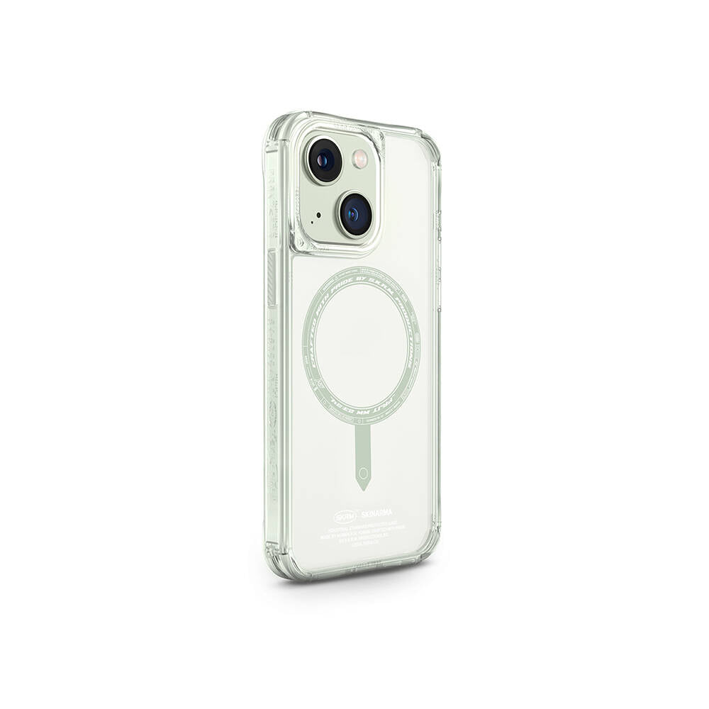 iPhone 15 Kılıf SkinArma Şeffaf Airbag Tasarımlı M-safe Şarj Özellikli Saido Kılıf