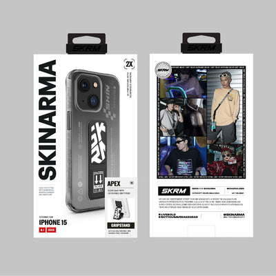Apple iPhone 15 Kılıf SkinArma Standlı Şeffaf Tasarımlı Apex Kapak Kırmızı